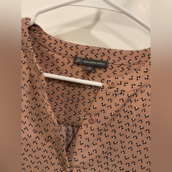 Adrianna Papell Beige Patterned Blouse - Picture 2 of 4